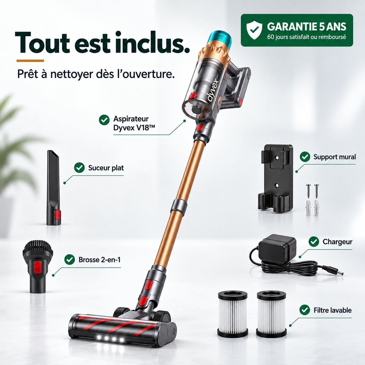 Aspirateur balai sans fil Nexvac V18